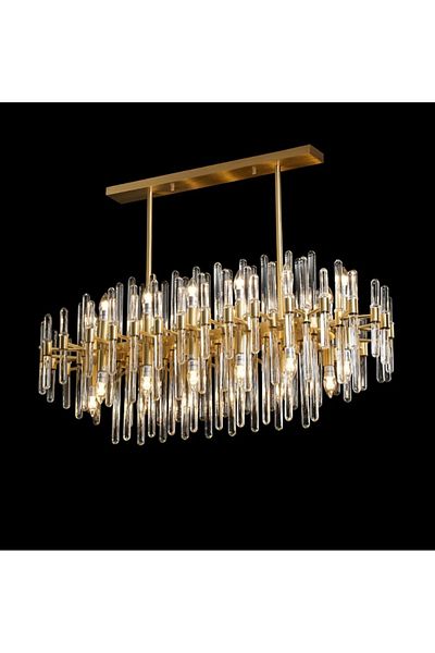 LUXXO Candelabru Orient XL, 20xE14, corp aluminiu, abajururi sticla, 103x49x73cm