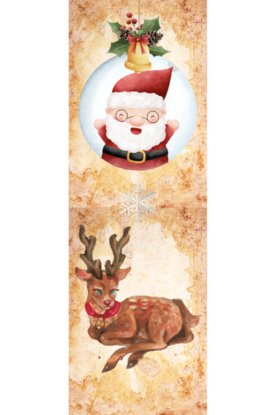 OEM Semn de Carte Craciun, 5x15 cm, 2 bucati, anii 80 handmade 2