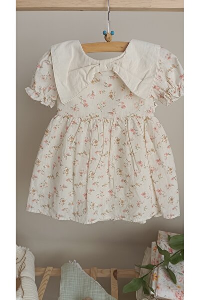PURE BABY NATURA 18 ay Müslin Kumaş Bebek - Kız Çocuk Desenli Elbise