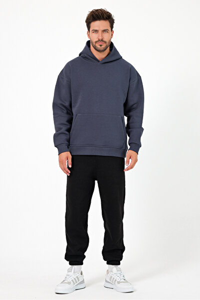 Windy Island Ανδρικό φούτερ oversized 100% βαμβακερό με μαλακή υφή Basic K με κουκούλα