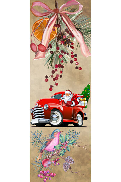 OEM Semn de Carte Craciun, 5x15 cm, 2 bucati, Mos Craciun clasic