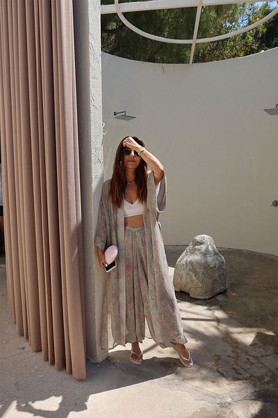 Özge Özgenç Floral Patterned Trousers with Elastic Legs