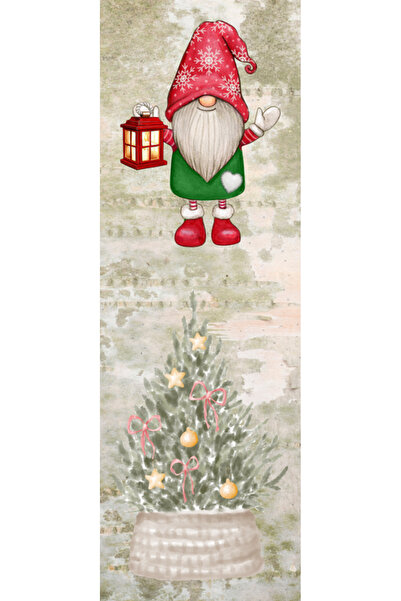 OEM Semn de Carte Craciun, 5x15 cm, 2 bucati, retro cu reni