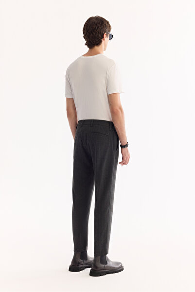 Avva Erkek Antrasit Viskon Karışımlı Kolay Ütülenen Çizgili Slim Fit Pantolon A52Y3006