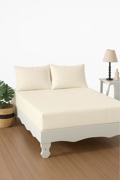 Mulberry 100% Cotton Fitted Sheet - Hotel Comfort, Stylish and Simple Design