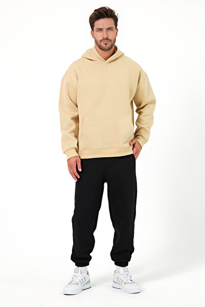 Windy Island سويت شيرت رجالي كبير الحجم مصنوع من القطن بنسبة 100% مع بطانة من...