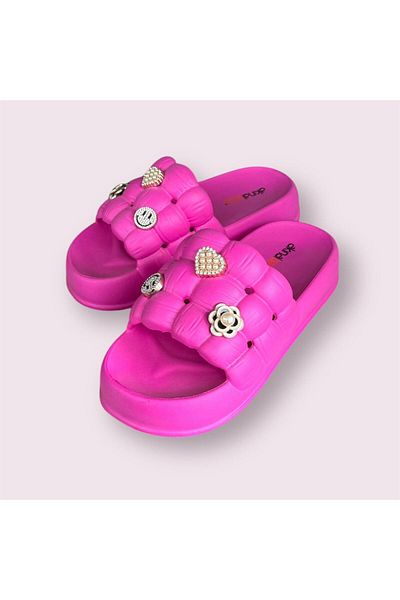 AkınalBella Women's Drawstring Model Beach Pool Daily Soft Soft Sole Slippers