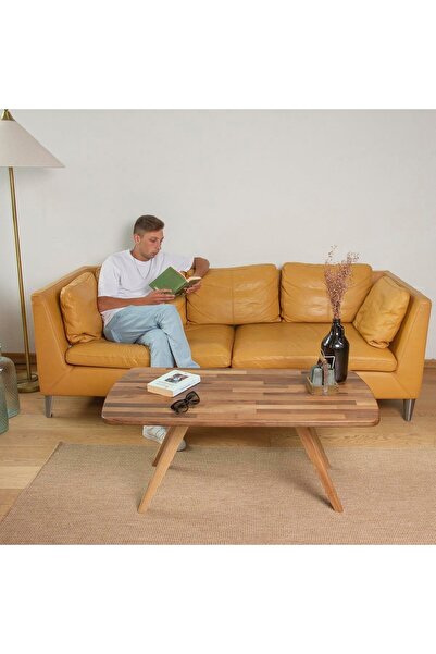 unboxdeco Cross Masif Ceviz Ahşap Tasarım Orta Sehpa