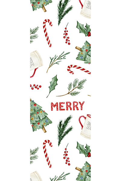 OEM Semn de Carte Craciun, 5x15 cm, 2 bucati, Mos Craciun cu fulgi