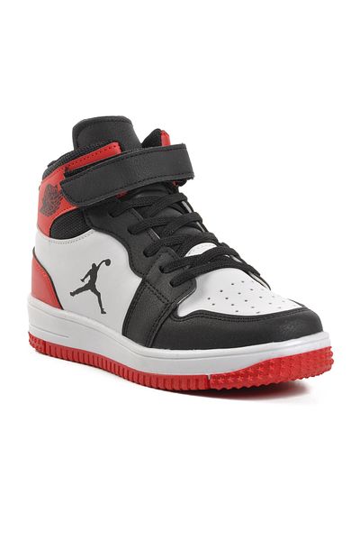 AYK'S Black-Red Velcro Lightweight Children's Sports Shoes