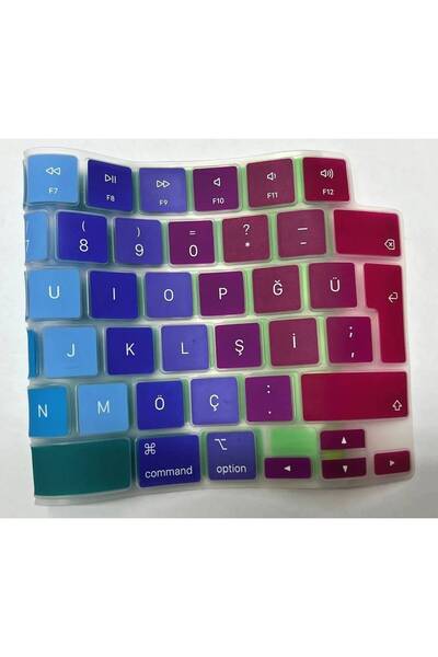 hk Macbook Air 15 Inç 2025 A3241 M4 Işlemcili Türkçe Q Silikon Klavye Koruyucu Uyumlu