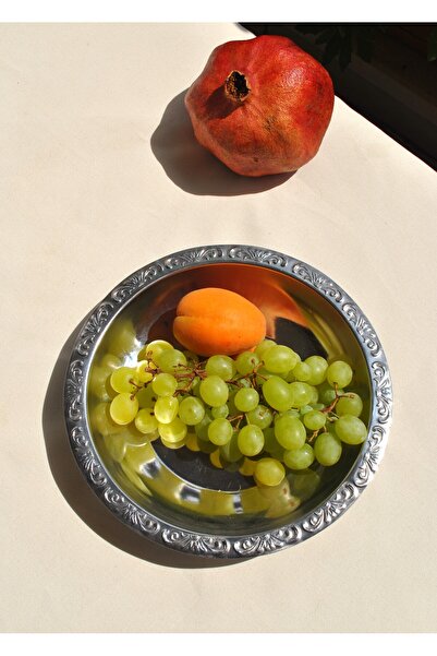 Qualitev 2 Pieces Stainless Steel Salad Bowl Fruit Cookie Pit Bowl - 20 cm