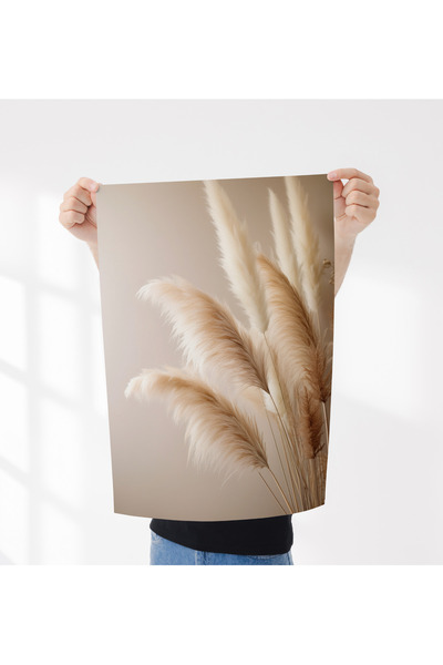 Rosaart Frameless Poster, Digital Printing Abstract, Pampas Grass, Living Room Office Decoration