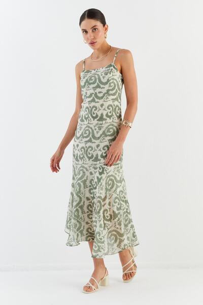 Shopping Shop Φόρεμα με κορδόνια ΧΑΚΙ