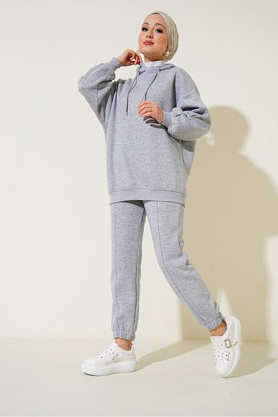 Merterium Women's Oversize Tracksuit Set Gray 1089