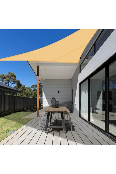 varioshop Waterproof cream sun canopy 4 x 4 x 4 cm VarioShop®, triangular canopy, with hook