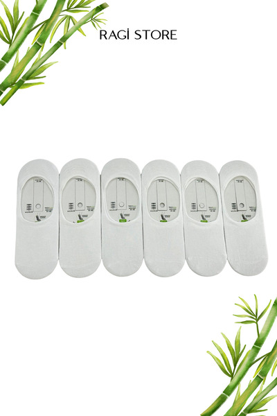 ragistore Pachet de 6 șosete antiderapante din silicon fără cusături Bamboo W...