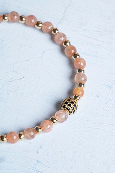 DENİZ Certified Sunstone Natural Stone Bracelet