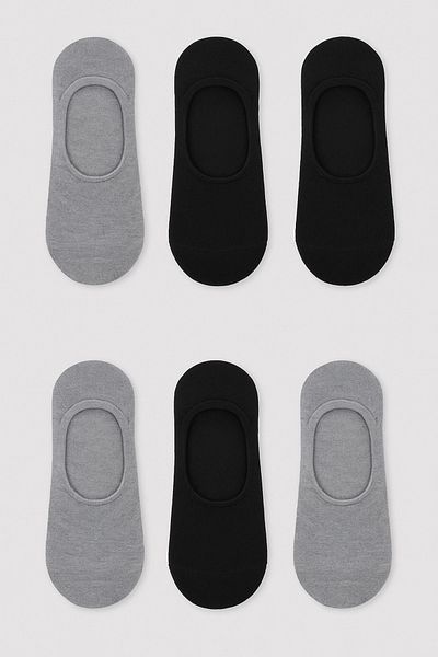 Parti Station 80% Cotton Ballerina Socks Set of 6 Non-Slip Heel Seamless Toe