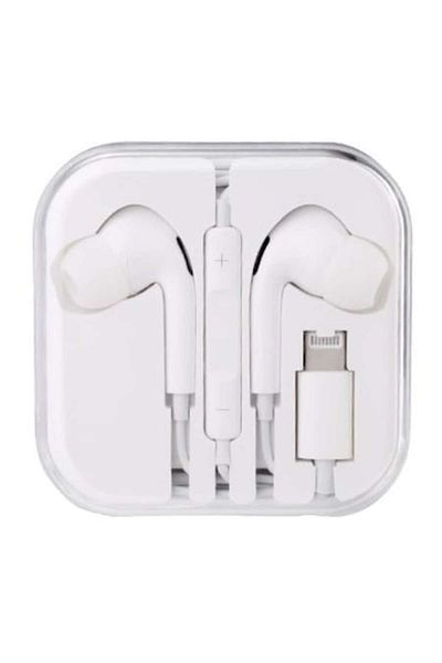 Bibilel Casti pentru iPhone, conector Lightning, microfon si control volum, alb, cutie depozitare