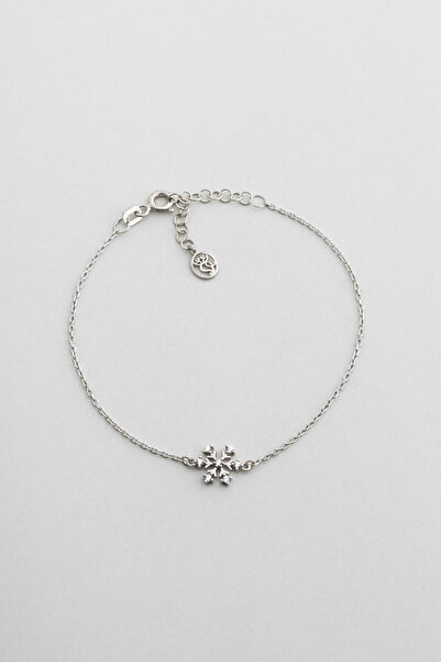 So CHIC... Elsa 18 Ayar Beyaz Altın Kaplama 19 Cm Gümüş Bileklik