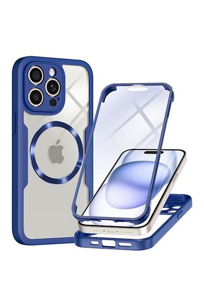 e-Eunoia Art Protective Case for iPhone 14 Pro + Screen Protector, A27, Lexgard, Blue
