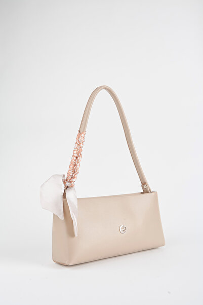 Vivaq Women's Elegant Mink Scarf Gift Faux Leather Baguette Zipper Closure Hand and Arm Bag