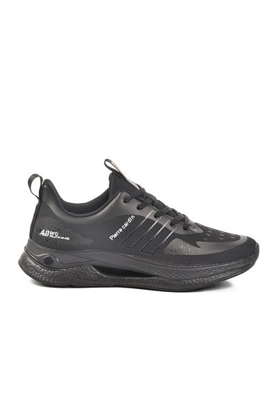 Pierre Cardin Black Lightweight Flexible Lace-Up Men's Sports Shoes Pci-11067 m