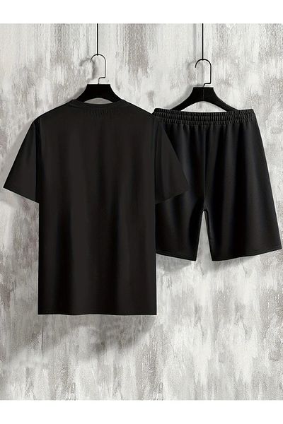 Eşofmania Men-Women Bottom Top Summer Set Printed Shorts T-Shirt