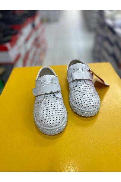 Kinetix Beyaz Cırtlı Düz Erkek Çocuk Spor Ayakkabı