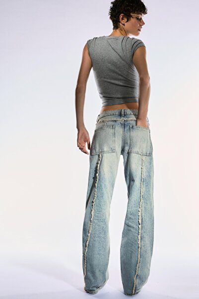 Bershka Püsküllü düşük bel baggy fit jean