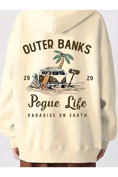 uyguntarz Unisex Outer Banks Printed Oversize Sweatshirt
