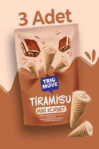 KOST Trio Move Mini Cornet Tiramisu 55Gr - 3 Pieces