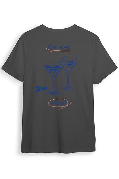 beloved.co One More Round Martini Patterned 100% Cotton Regular Fit Unisex T-Shirt