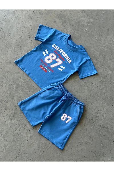 KAPROLLI California87 Unisex T-Shirt Shorts Girls Boys Kids Bottom Top Set Printed Team School Nursery Team