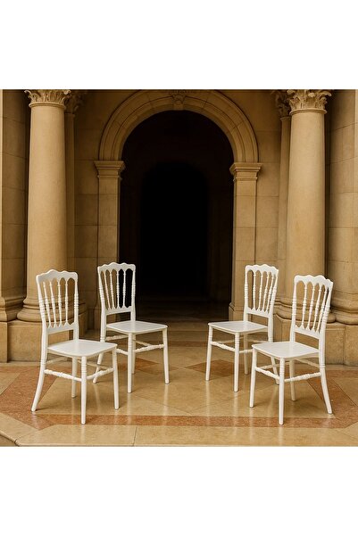 MOBETTO Alin 4 Adet Mutfak Sandalyesi, Yemek, Bahçe, Balkon, Kafe Sandalyesi