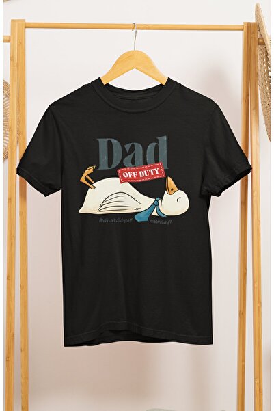 Fuddy Moda Tricou unisex cu imprimeu Dad Off Duty, tricou supradimensionat cu...