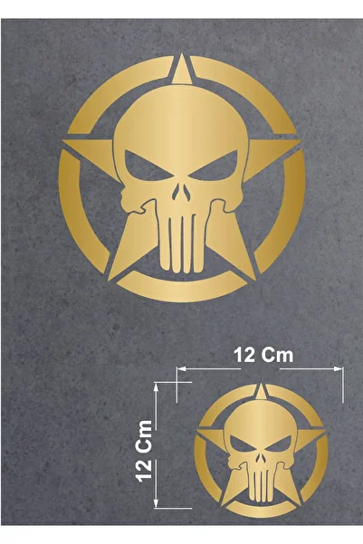 stickerusta Star Punnisher Star Skull Sticker Car Auto Motorcycle Caravan Sticker 00063