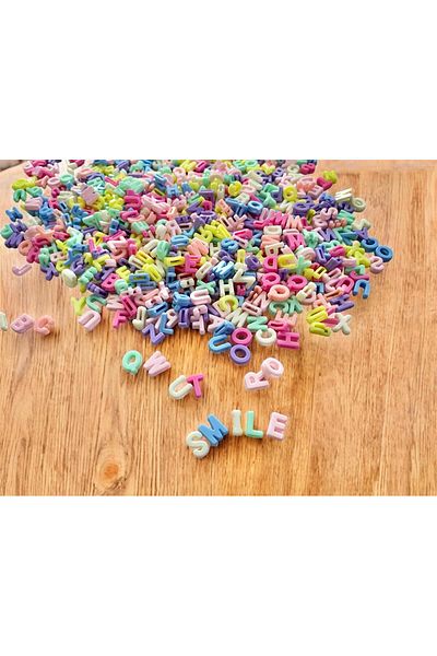 312 KONSEPT 100 Pieces 12 mm Colorful Plastic Letter Beads