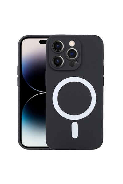 OEM Husa MagSafe pentru Apple iPhone 15 Pro, Liquid Silicone, Grip Pro, Neagra