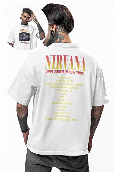 Fuddy Moda Tricou unisex Nirvana Unplugged In New York cu imprimeu pe spate, ...