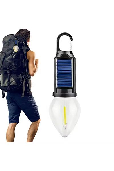 OEM Set 3 Becuri LED Solare Portabile pentru Camping, USB Reîncărcabile, cu Agățătoare