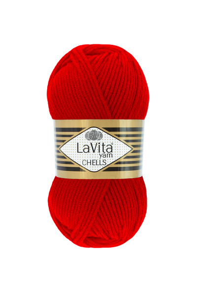 LaVita Yarn خيوط تريكو يدوية من تشيلز 100% أكريليك 100 جرام (9578 أحمر)