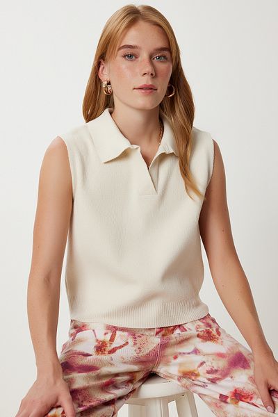 Lovelyİstanbul Polo Neck Knitwear Sweater Lyy0094 Cream