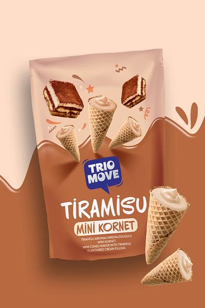 KOST Trio Move Mini Cornet Tiramisu 55Gr - 6 Pieces
