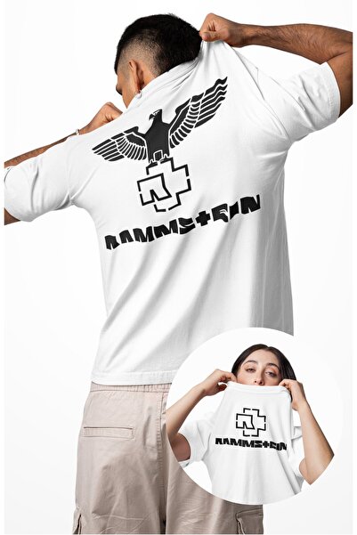 Fuddy Moda Unisex Rammstein majica sa leđnim printom, prevelika majica sa tem...