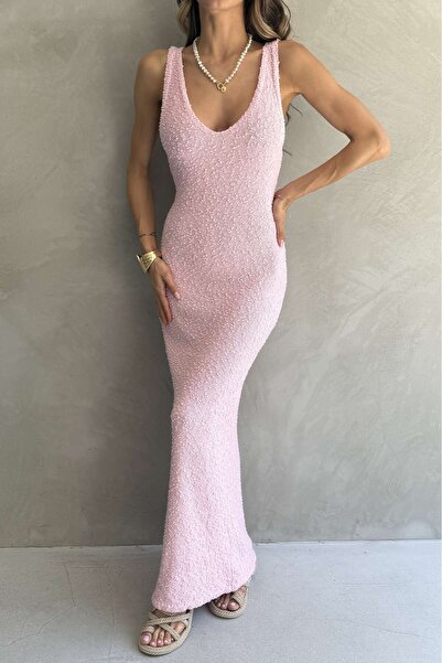 Ulino Πλεκτό φόρεμα με τιράντες και υφή