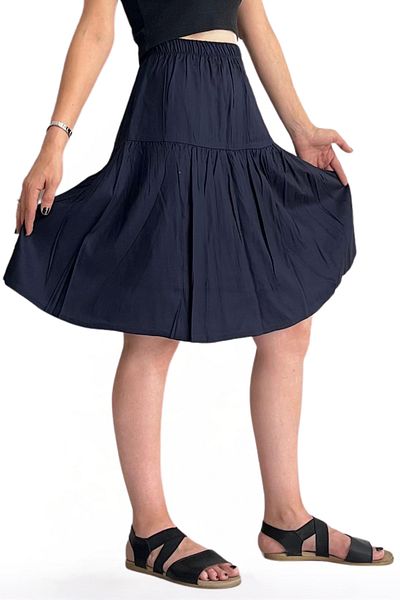 BNZ TEKSTİL Viscose Fabric Midi Length Women's Shorts Skirt