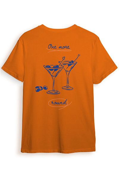 beloved.co One More Round Martini Patterned 100% Cotton Regular Fit Unisex T-Shirt