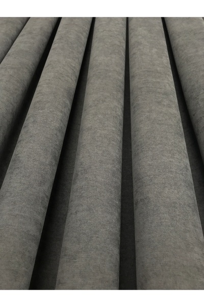 perkoz Antrasit Petek Kadife Fon Perde Ekstrafor Büzgülü Ütü İstemez Fon